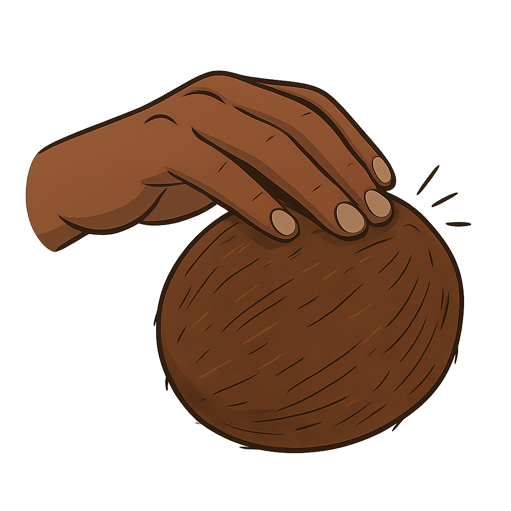 Un artiste ASMR qui tape sur une noix de coco pour faire du tapping